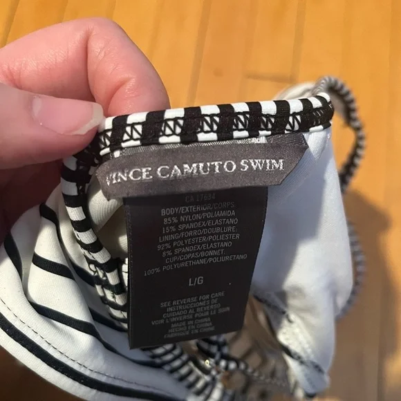 Vince Camuto Swim Striped Women's Bikini Top - Picture 3 of 5